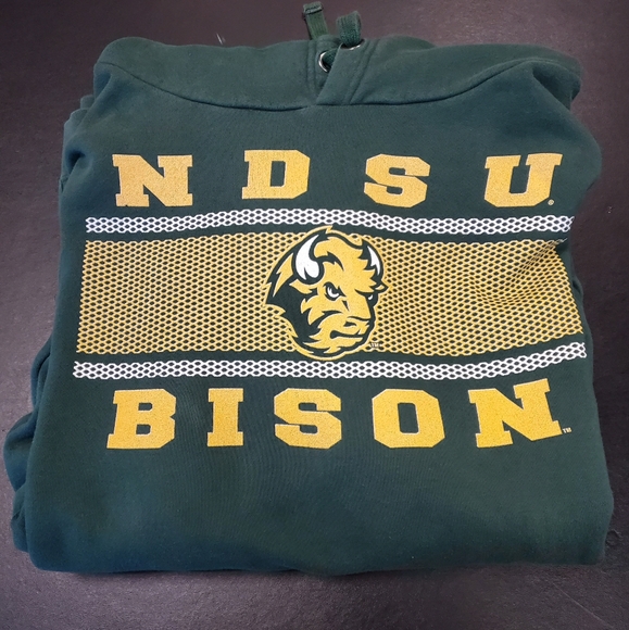 Mens Fanatics NDSU Bison Green Hoodie 5XLB, Yellow/White Logo Screen Printed - Picture 1 of 10